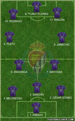 R. Valladolid C.F., S.A.D. 4-2-3-1 football formation