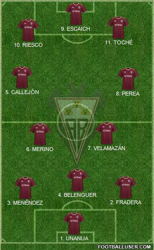 Albacete B., S.A.D. football formation