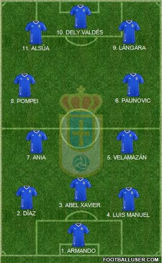 Real Oviedo S.A.D. 4-2-3-1 football formation