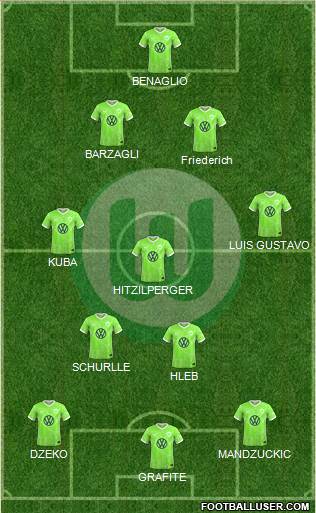 VfL Wolfsburg 4-3-3 football formation