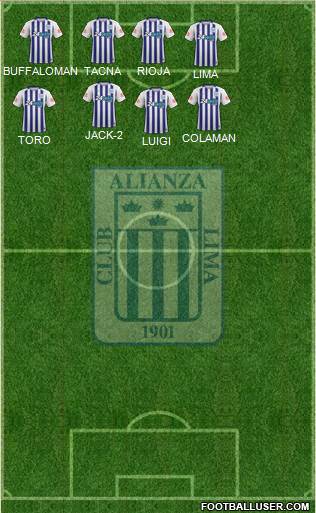 C Alianza Lima 4-3-2-1 football formation