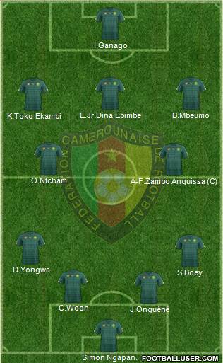 Cameroon 4-2-3-1 football formation