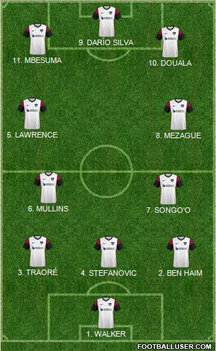 Portsmouth 4-2-3-1 football formation