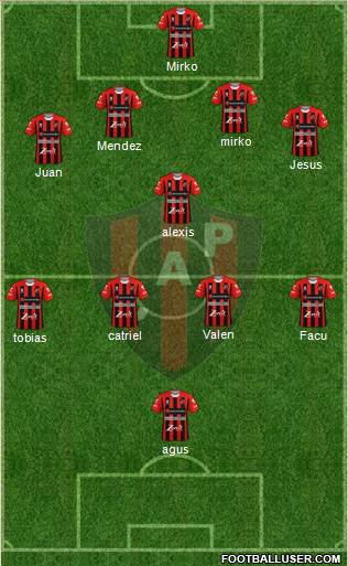 Patronato de Paraná 4-1-4-1 football formation