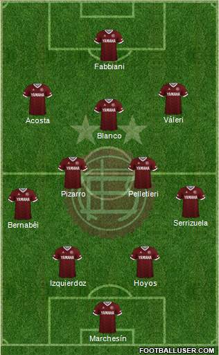 Lanús 4-2-3-1 football formation