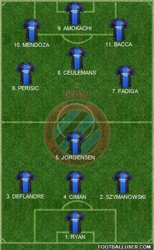 Club Brugge KV football formation