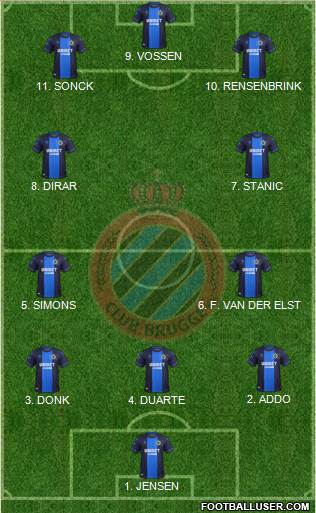 Club Brugge KV 4-2-3-1 football formation