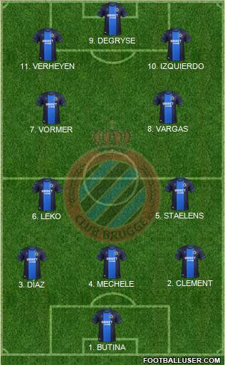 Club Brugge KV 4-2-2-2 football formation