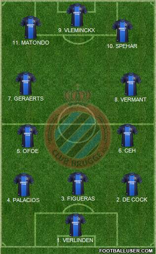 Club Brugge KV football formation