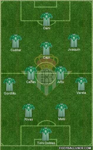 Real Betis B., S.A.D. 4-2-3-1 football formation