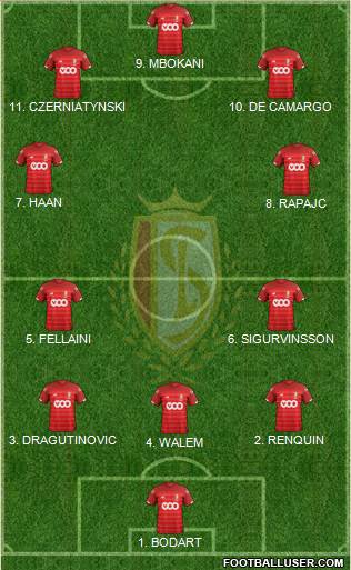 R Standard de Liège 4-4-2 football formation