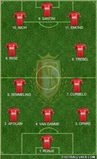 R Standard de Liège 4-2-4 football formation