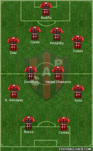 Patronato de Paraná 4-4-2 football formation