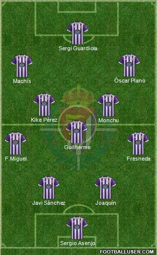 R. Valladolid C.F., S.A.D. 4-1-4-1 football formation