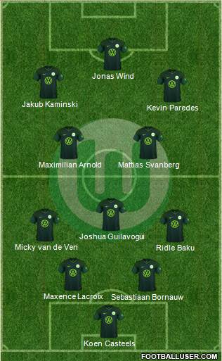 VfL Wolfsburg 5-4-1 football formation