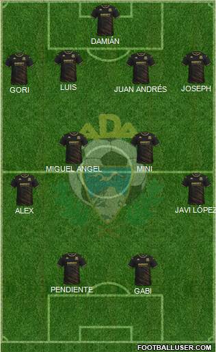 A.D. Alcorcón 4-4-2 football formation