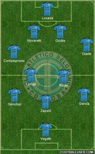 Belgrano de Córdoba 4-4-1-1 football formation