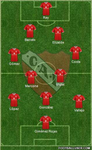 Independiente football formation