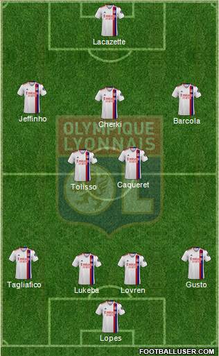 Olympique Lyonnais 4-2-3-1 football formation