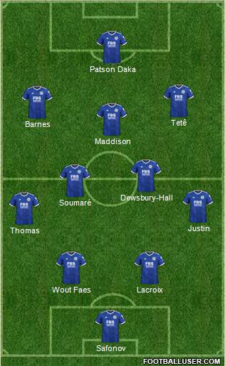 Leicester City 4-2-3-1 football formation