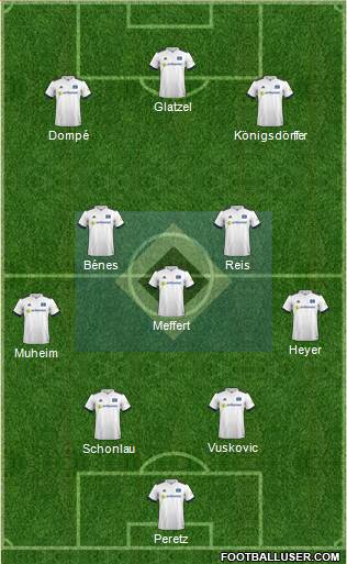 Hamburger SV 4-1-2-3 football formation