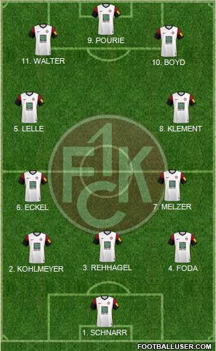 1.FC Kaiserslautern 4-2-1-3 football formation