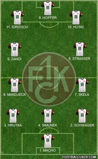 1.FC Kaiserslautern 4-2-1-3 football formation