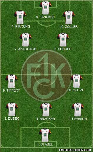 1.FC Kaiserslautern 4-2-1-3 football formation