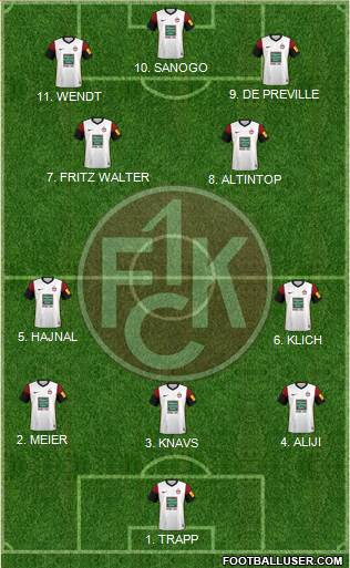 1.FC Kaiserslautern 4-2-4 football formation