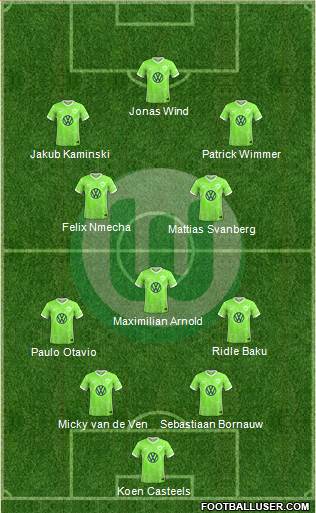 VfL Wolfsburg 4-1-4-1 football formation