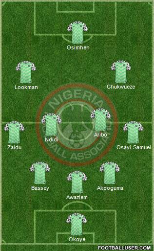 Nigeria 5-4-1 football formation