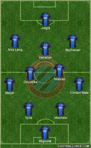 Club Brugge KV 4-2-3-1 football formation