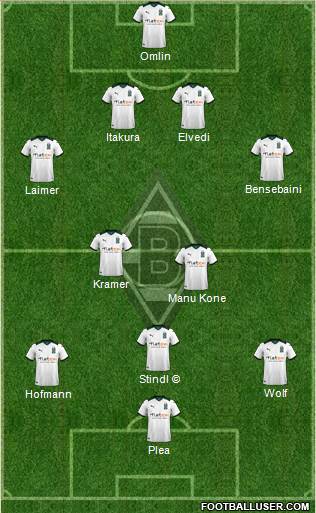 Borussia Mönchengladbach 4-2-3-1 football formation