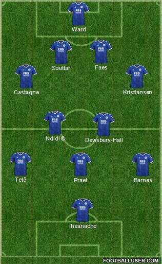 Leicester City 4-2-3-1 football formation