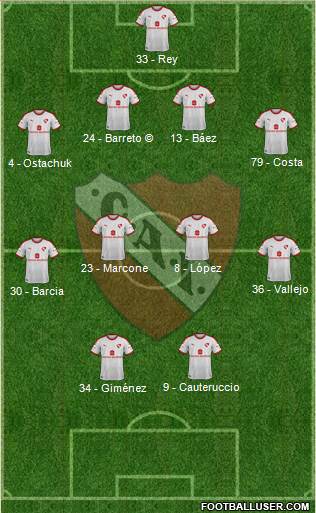 Independiente football formation