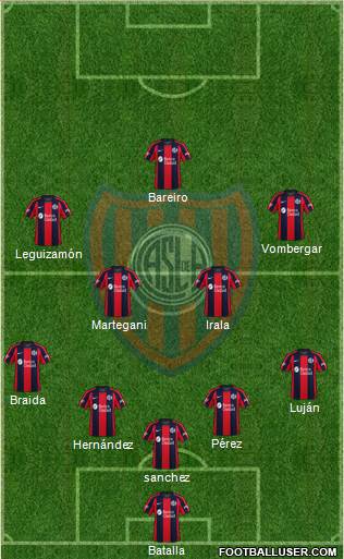 San Lorenzo de Almagro 5-4-1 football formation