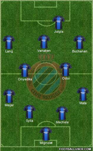 Club Brugge KV 4-2-3-1 football formation