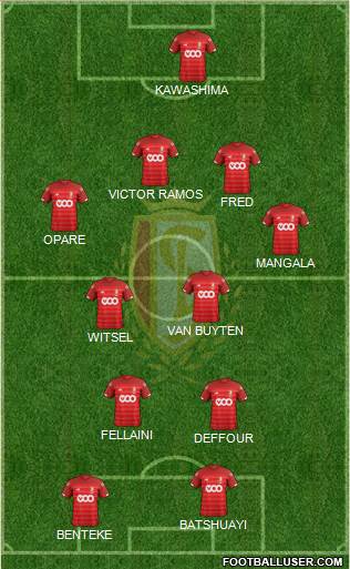 R Standard de Liège 4-4-2 football formation