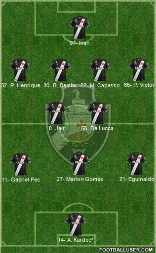 CR Vasco da Gama 4-2-3-1 football formation