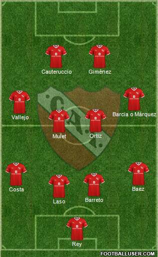 Independiente football formation