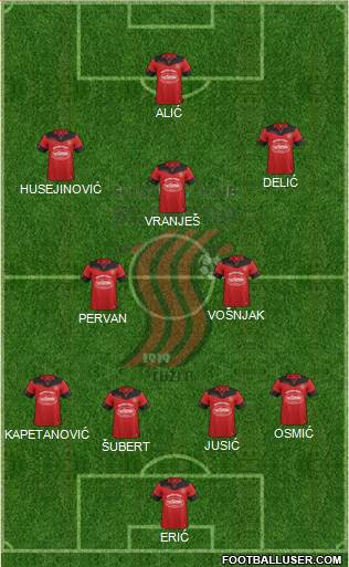 FK Sloboda Tuzla 4-2-3-1 football formation