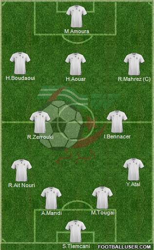 Algeria 4-1-2-3 football formation