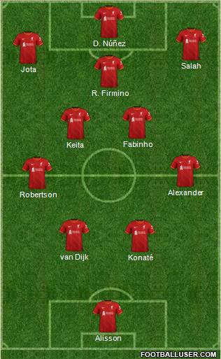 Liverpool 4-5-1 football formation