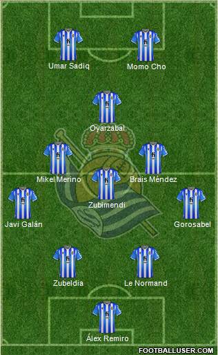 Real Sociedad S.A.D. 4-3-1-2 football formation