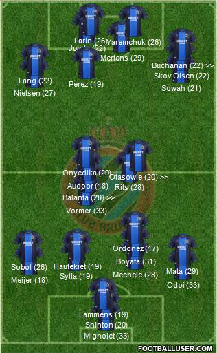 Club Brugge KV football formation