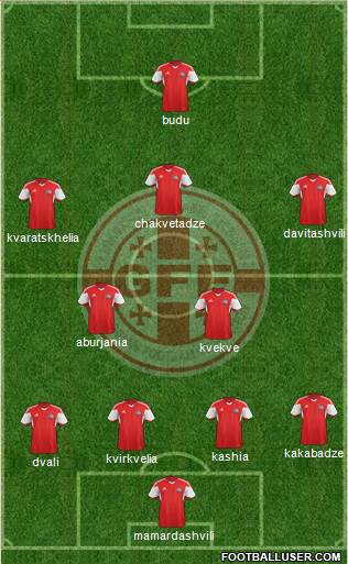 Georgia 4-2-3-1 football formation