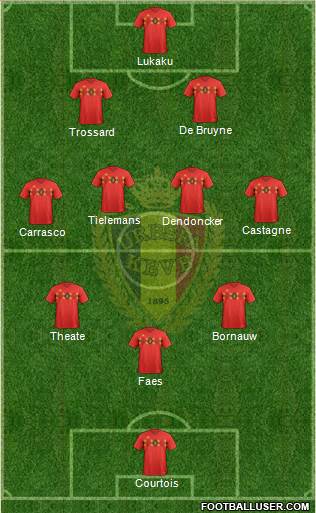 Belgium 3-4-3 football formation