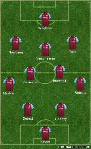 Burnley 4-2-3-1 football formation