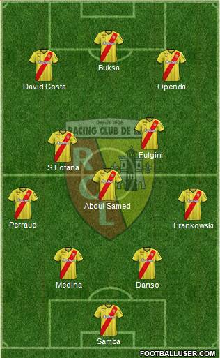 Racing Club de Lens 4-1-2-3 football formation