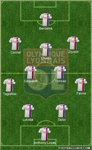 Olympique Lyonnais 4-2-3-1 football formation